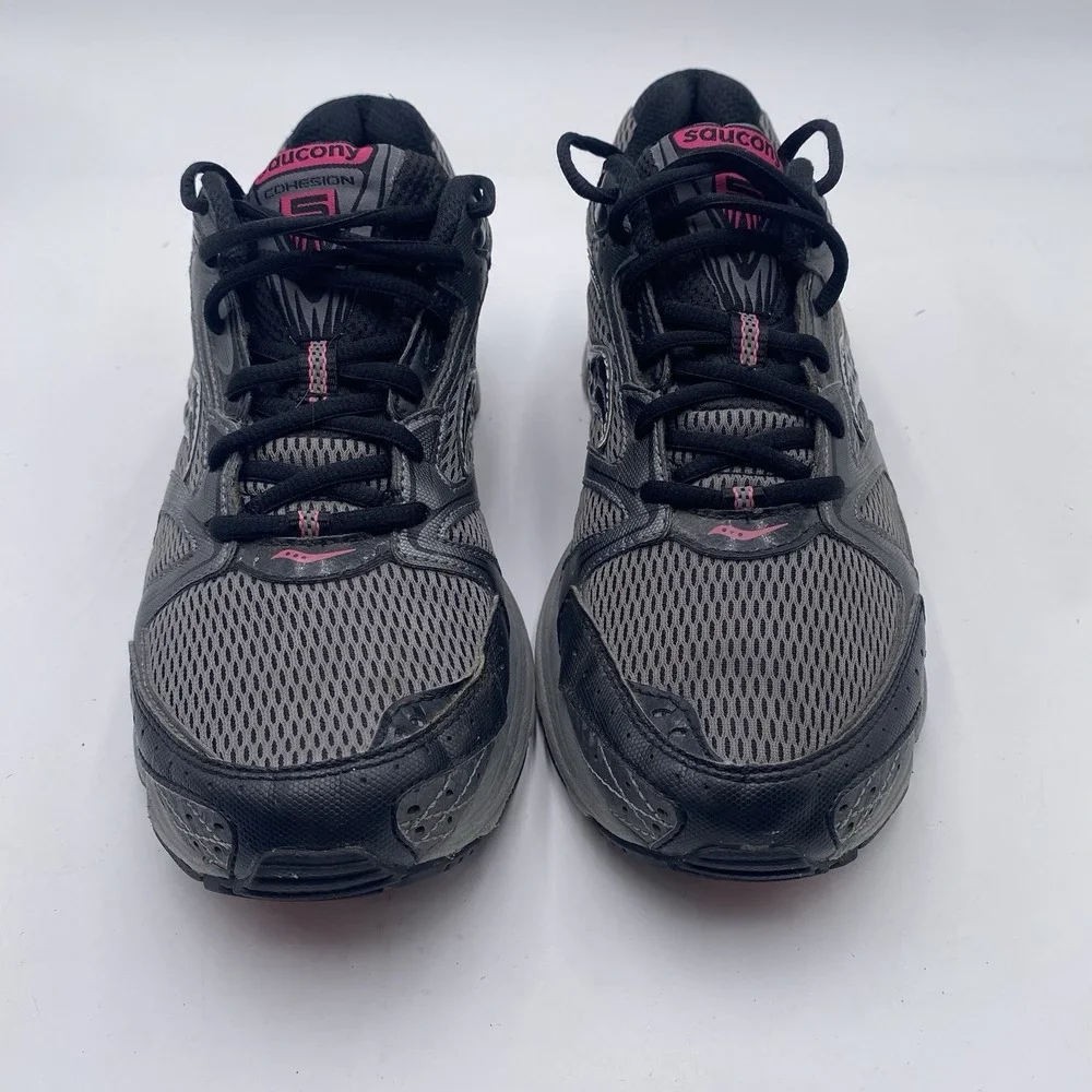 Saucony Grid Cohesion 5 Women's Running Shoes Size 11 Gray Pink 15119-2‎ Cleaned
